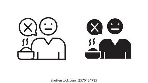 Lack of appetite vector web icons set