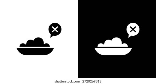 Falta de ícone de apsetita. Ícone de design simples em preto e branco