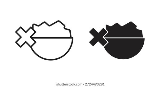 Falta de ilustração de ícone de apsetita, vetor de linha fina, sinal de web design,