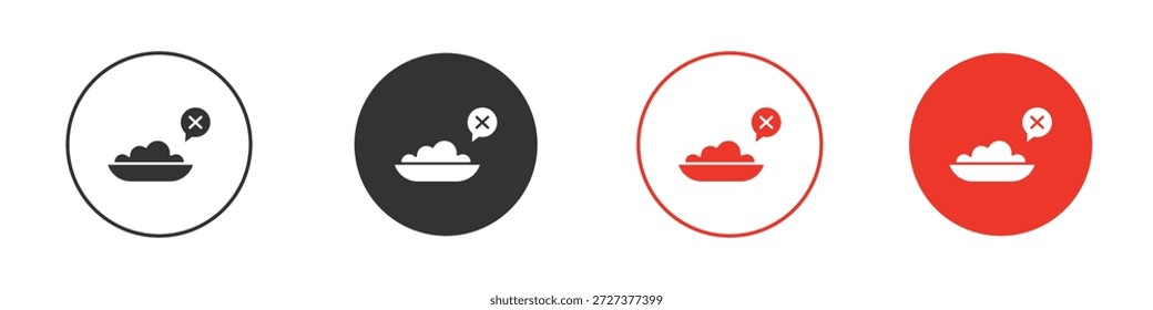 Falta de icono de apetito para ui o ux aislado en blanco para el App móvil, editable