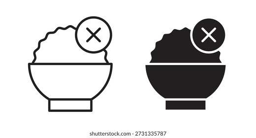 Falta de iconos de apetito sobre fondo blanco. Signo de Vector de línea, símbolo para Web y móvil