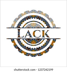 Lack arabesque style badge. arabic decoration.