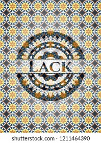 Lack arabic style emblem. Arabesque decoration.