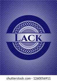 Lack badge with denim background
