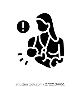 ausência de vetor de ícone de glifo para amamentação. falta de sinal de amamentação. ilustração de símbolo isolado
