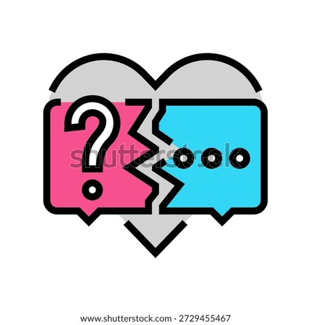lack of communication couple color icon vector. lack of communication couple sign. isolated symbol illustration