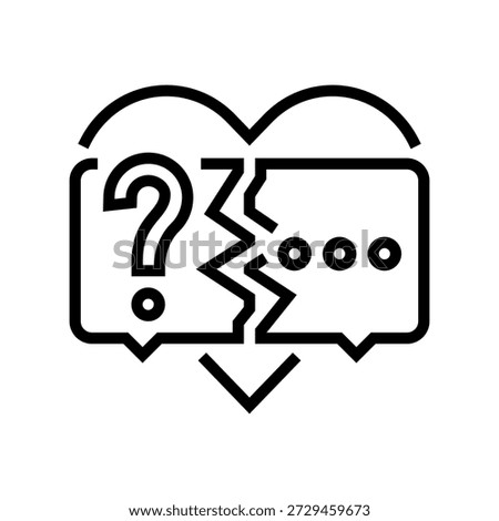 lack of communication couple line icon vector. lack of communication couple sign. isolated contour symbol black illustration