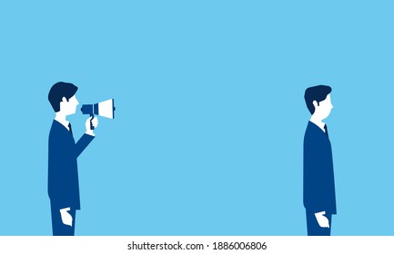 lack of communication image,vector illustration,blue background