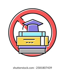 lack of education social problem color icon vector. lack of education social problem sign. isolated symbol illustration