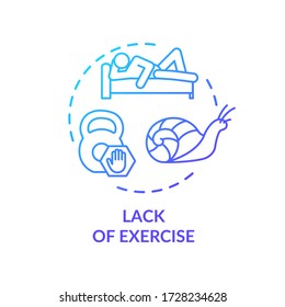 Lack of exercise concept icon. Unhealthy lifestyle, passive rest idea thin line illustration. Cardiovascular diseases factor, CVD cause. Vector isolated outline RGB color drawing