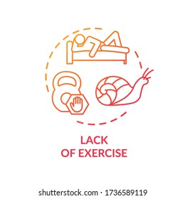 Lack of exercise concept icon. Unhealthy lifestyle, laziness, passive rest idea thin line illustration. Cardiovascular system diseases problem, CVD cause. Vector isolated outline RGB color drawing