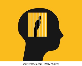 Lack of freedom, Businessman trapped in human prison