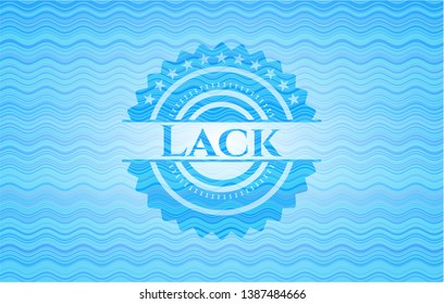 Lack light blue water wave badge background. Vector Illustration. Detailed.