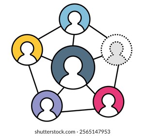 Lack of network among group of people illustration