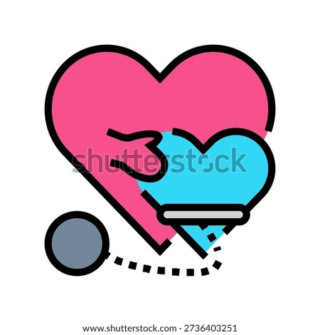 lack of personal space couple color icon vector. lack of personal space couple sign. isolated symbol illustration