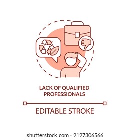 Lack of qualified professionals terracotta concept icon. Shortage of skilled workers abstract idea thin line illustration. Isolated outline drawing. Editable stroke. Arial, Myriad Pro-Bold fonts used