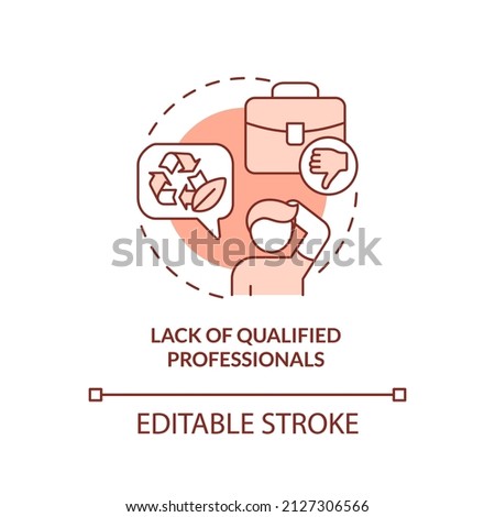 Lack of qualified professionals terracotta concept icon. Shortage of skilled workers abstract idea thin line illustration. Isolated outline drawing. Editable stroke. Arial, Myriad Pro-Bold fonts used
