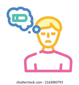 lack of strength color icon vector. lack of strength sign. isolated symbol illustration