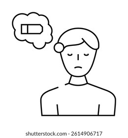 lack of strength line icon vector. lack of strength sign. isolated contour symbol black illustration
