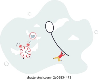 Lack of time or running out of time, countdown for work project deadline or time is valuable thing in life concept.flat character life .