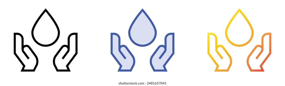 lack of water icon. Linear, Blue Fill and Gradient Style Design Isolated On White Background