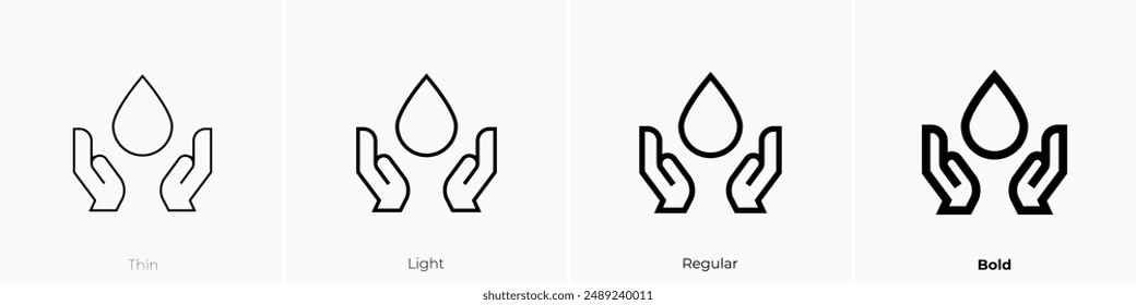 lack of water icon. Thin, Light Regular And Bold style design isolated on white background