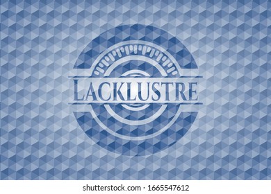 Lacklustre blue hexagon emblem. Vector Illustration. Detailed.