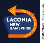 Laconia New Hampshire with blue background 
