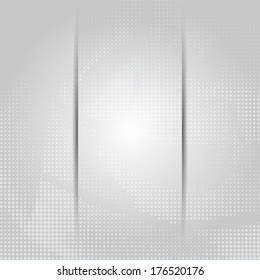Laconic card or invitation template with abstract dots pattern on light background and place for text in the center.