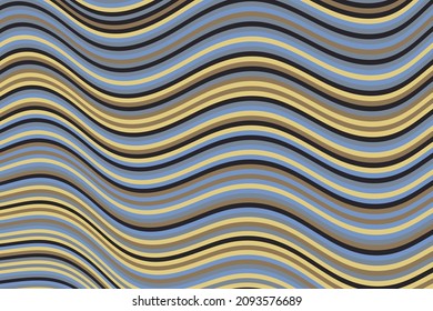Laconic curve wave stripes warp vector background. Dynamic movement of waves, curve stripes, warp ribbons. Vibrant wavy flow abstract background. Banner backdrop.