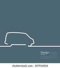 Laconic Design of Velocity Vehicle Car Minibus Cleanness Line Flat Template Corporate Style with Space for Text - Vector