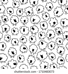 laconic emotional sheep seamless pattern