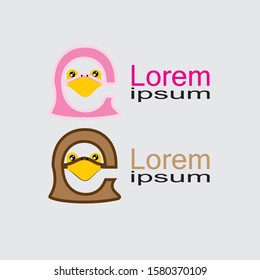 Laconic geometric logo, the head of the penguin in the style of flat
