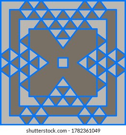 A laconic geometric pattern in  gray, pearl gray and cornflower blue colors will be appropriate even in an office with a strict dress code.
Vector.
Shawl, scarf, hijab, bandana, background.