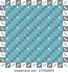 A laconic geometric pattern in only three colors (blue, white and gray) will be appropriate even in an office with a strict dress code.
Vector.
Shawl, scarf, hijab, bandana, background.