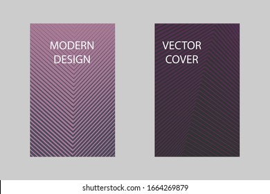 Laconic geometrical lines notebook cover vector. Minimalistic notepad cover surface set. Colorful title page illustration for school.