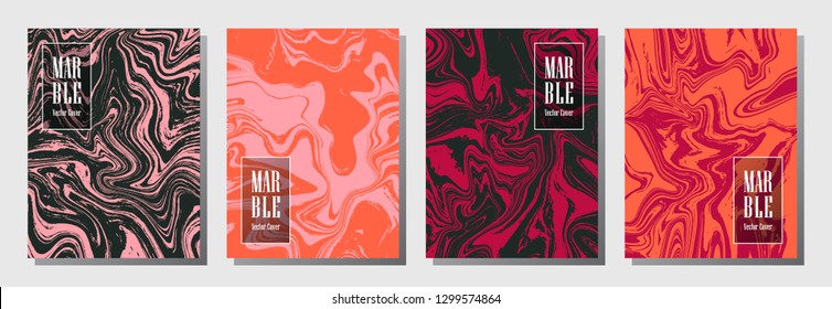 Laconic journal layouts set. Composition for binder template, corporate flyers. Annual report cover corporate layouts set. Flyer, certificate, report, journal, binder vectors, title place.