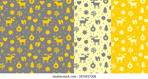 Laconic nordic vibes modern Xmas geometric seamless pattern for background, fabric, textile, wrap, surface, web and print design. Textile simple vector tile rapport with winter elements. 