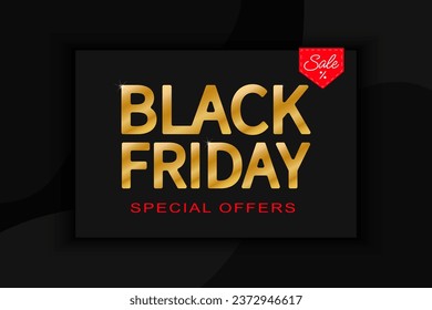 Un fondo lacónico y elegante para el Black Friday. El especial del Viernes Negro ofrece banner vector.