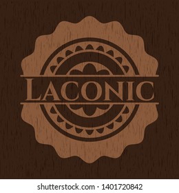 Laconic vintage wooden emblem. Vector Illustration.