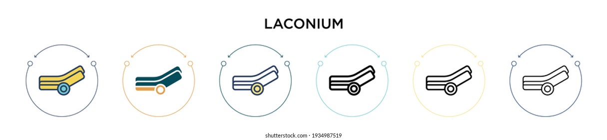 Icono de lacónico en el estilo relleno, delgado, contorno y trazo. Ilustración vectorial de dos iconos vectoriales de color y negro para móviles, ui, web