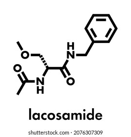 Lacosamide Anticonvulsant Drug Molecule Skeletal Formula Stock Vector ...