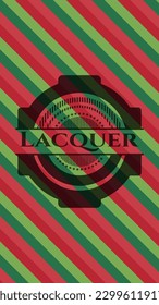 Lacquer christmas colors badge. Vector Illustration. Detailed. 