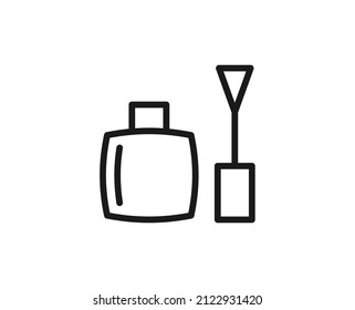 Lacquer flat icon. Thin line signs for design logo, visit card, etc. Single high-quality outline symbol for web design or mobile app. Manicure outline pictogram.