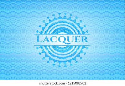 Lacquer light blue water wave emblem.