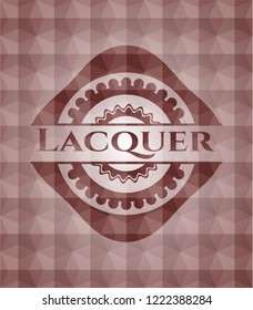 Lacquer red seamless badge with geometric pattern.