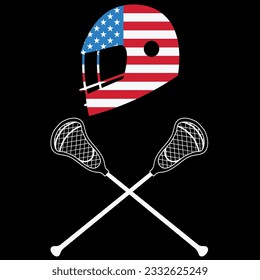 Lacrosse american flag 4th of july t-shirt design