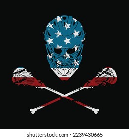 Lacrosse American Flag Lax Helmet Sticks 4th Of July