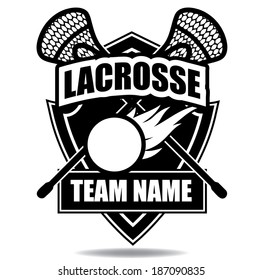 Lacrosse badge icon symbol EPS 10 vector, grouped for easy editing. No open shapes or paths.