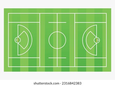 Lacrosse field on a white background. Vector flat illustration